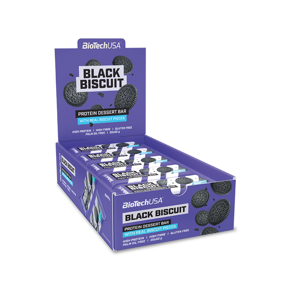 BioTech USA Protein Dessert Bar Black Biscuit  1 kasse (20 stk)