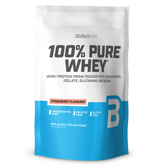 BioTech USA 100% Pure Whey Protein Strawberry -454g